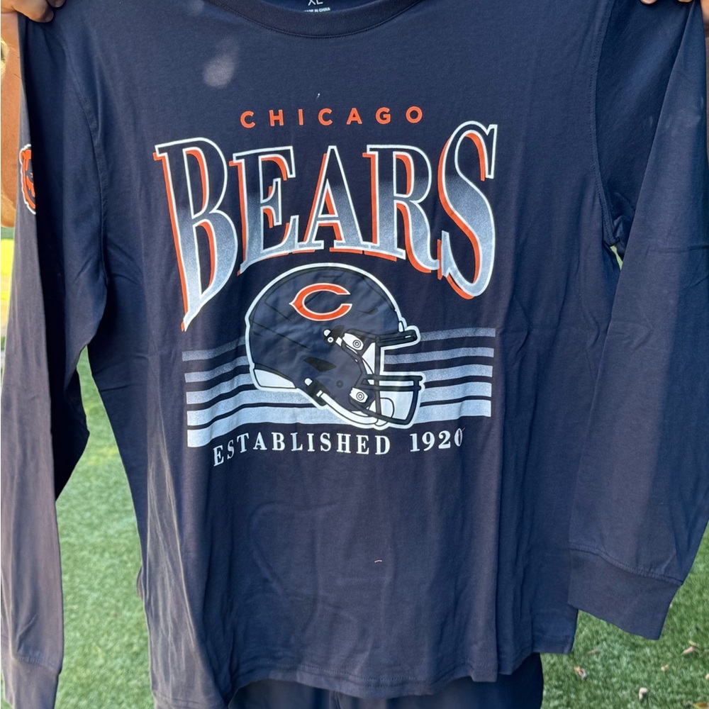 Chicago Bears Men's Long Sleeve Shirt - Navy NEW $20